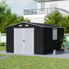 10X12FT Galvanised Metal Garden Shed Outdoor Tool Bike Storage House Lockable