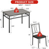 5PCS Wooden Dining Table Set for 4,Kitchen Table&Chairs Set w/Upholstered Seats