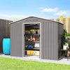8 x 6ft Garden Storage Shed with Double Door, Light Grey