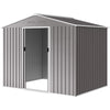 8 x 6ft Garden Storage Shed with Double Door, Light Grey