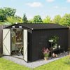 12 x 8 ft Garden Shed, Outdoor Storage Shed with 4 Vents, Dark Grey