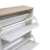 White 2 Drawers Shoe Rack Footwear Storage Hallway Cabinet Organiser Cupboard