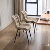 2x Brown Dining Chairs Faux Leather Padded Seat Dining Room Chair Modern