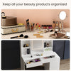 Dressing Table With 6 Drawers LED Mirror Set Makeup Desk Vanity Table Nbuzmzkixd
