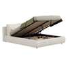 5ft Ottoman Storage Bed Frame with Cloud Headboard, Boucle Fabric, Warm White