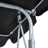3 Seater Swing Bench Chair Garden Outdoor Lounge Hanging Metal Canopy Black