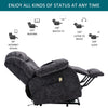 Electric Recliner Chair Fabric Upholstered Armchair Massage Heating Sofa Grey