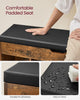 Shoe Bench with Cushion Storage Bench with Padded Seat Rustic Brown LHS130B01