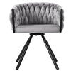 4PCS SWIVEL VELVET DINING CHAIRS ROTATABLE METAL LEGS KITCHEN CHAIRS MODERN GREY