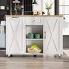 Mobile Kitchen Trolley Cart on Wheels with Drop Leaf Worktop, Drawer, Cabinets