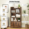Bookshelf Freestanding Bookcase with Doors & 2 Storage Cabinets-Coffee