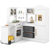 Corner Kitchen Playset Kids Pretend Play Kitchen-White