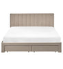 Beliani Lonzac Velvet EU King Size Bed withDrawers Taupe Upholstered RRP £379.99