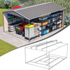 10x14FT Galvanized Metal Garden Shed Lockable Door Tool Storage shed, Grey
