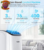 12000 BTU Portable Air Conditioner 3-in-1 Remote Window Kit Cooling Unit White
