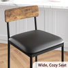 Bar Stool Set of 4 Upholstered Chair w/ Back Footrest for Island Dining kitchen