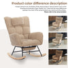 Rocking Chair for Nursery Corduroy Upholstered Nursing Chair with Footrest Brown