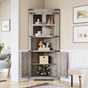 Corner Cabinet with Glass Door,170cm Tall Storage Organiser for Living Room