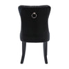 Set of 2 Velvet Dining Chairs with High Back Wooden Legs for Dining Room Kitchen
