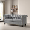 Large 2 seater Chesterfield Style Button Sofa Couch Linen Fabric Settee Victoria