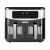 Double Basket Air Fryer Oven Digital Cooker 9L Timer Oil Free Frying 2600W Black