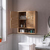 Kitchen Wall Cabinet Bamboo Wall Mounted Upper Cupboard Unit Door Organiser Home