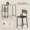 3 PCS Dining Table Set 2 Upholstered Chairs with Storage Shelves for Space