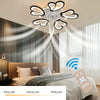 Ceiling Fan Light LED 3-Color Dimmable Chandelier Lamp W/ Bluetooth APP Control