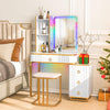 RGB LED Vanity Set with Mirror and Lights-White