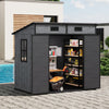 Plastic Garden Storage Shed Outdoor House Tool Shed Utility With Door & Window