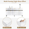 Sideboard 160cm Wooden Storage Cabinet with 4 Drawers & 4 Doors, Modern White