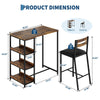 3-Piece Dining Table Set with Storage Shelves,Kitchen Table with 2 Padded Chairs