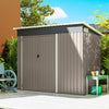 Outdoor Storage Shed, 7.5 x 4.3ft Metal Garden Shed, Light Grey