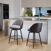 26in Bar Stools Set of 2 Swivel Counter Height Chairs w/ Metal Legs & Footrest