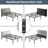 5ft King Bed Frame Mattress Foundation Metal Iron Bed with Under-bed Poquufdqxvu