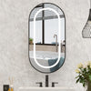 Oval Medicine Cabinet with Lights Bathroom Medicine Cabinet with Mirror 3 Light