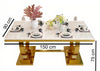 Luxury Marble Table Dining Set of 6 Chairs in Grey Leather & Marble Dining Top