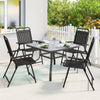 Folding Garden Chairs Set of 4 Garden Dining Chairs, Slatted Seat, Black