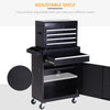 2 in 1 Metal Tool Cabinet Cart Storage Box Cabinet w/ 5 Drawers Pegboard Chest