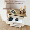 5 Drawers Dresser for Bedroom Wood Tall Chset of Drawer Metal Handle Living Room