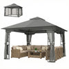 3.3 x 3.3 m Garden Gazebo with Shelves, UPF50+ Permanent Gazebo