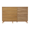 Buffet Storage Cabinet Rattan Door Cupboard Living Room Wooden Shelves Sideboard