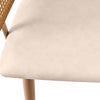 Mid-Century Dining Chairs Set of 2, with Rattan Backrest and Upholstered PU Seat