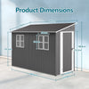 4x10ft Lean To Garden Shed Metal Storage Tool House Pent Roof Grey
