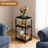 Sofa Side Table 3-Tier End Table Bedside Table with Metal Frame Nightstand
