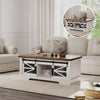 Lift Top Coffee Table with Sliding Barn Door Hidden Storage Lifting Table Top