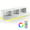 TV Stand Modern High Gloss Doors Entertainment Unit Cabinet With RGB LED Li