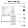Modern LED Dressing Table with Stool Cabinet Drawer Makeup Desk Vanity Table Set