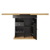 Dining Table 110-140cm Extendable Kitchen Table w/ Hidden Storage for 4-6 People