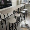 6 Piece Industrial Bar Table Set 2 Kitchen Breakfast Table 4 Stools Grey Compact